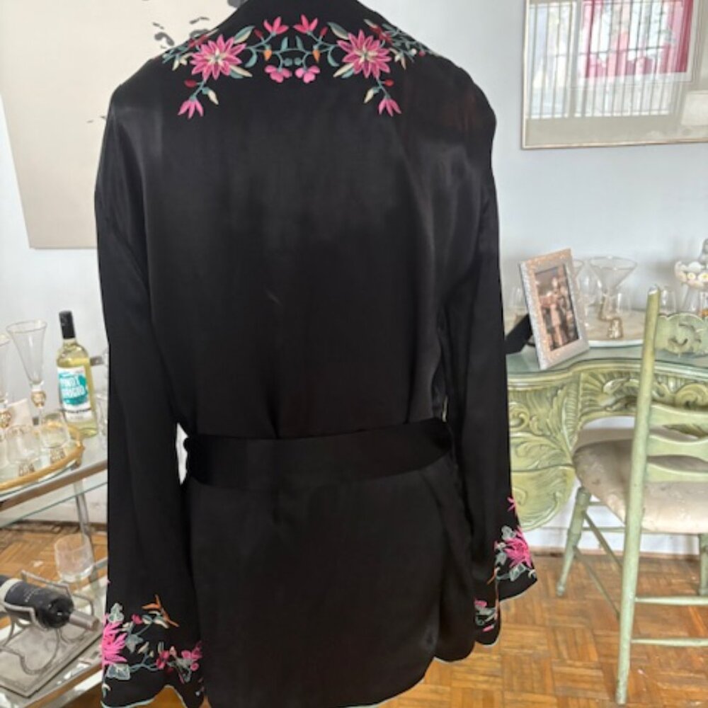 Free People Satin Embroidered kimomo. - Picture 3 of 5